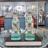 Danny's Fine Porcelain Home Decor Danny's Fine Porcelain Porcelain Pair Whippet- Teal Dots A Graceful Pair Fully Hand-Painted
