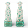 Danny's Fine Porcelain Home Decor Danny's Fine Porcelain Porcelain Pair Whippet- Teal Dots A Graceful Pair Fully Hand-Painted