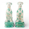 Danny's Fine Porcelain Home Decor Danny's Fine Porcelain Porcelain Pair Whippet- Teal Dots A Graceful Pair Fully Hand-Painted