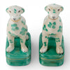 Danny's Fine Porcelain Home Decor Danny's Fine Porcelain Porcelain Pair Whippet- Teal Dots A Graceful Pair Fully Hand-Painted