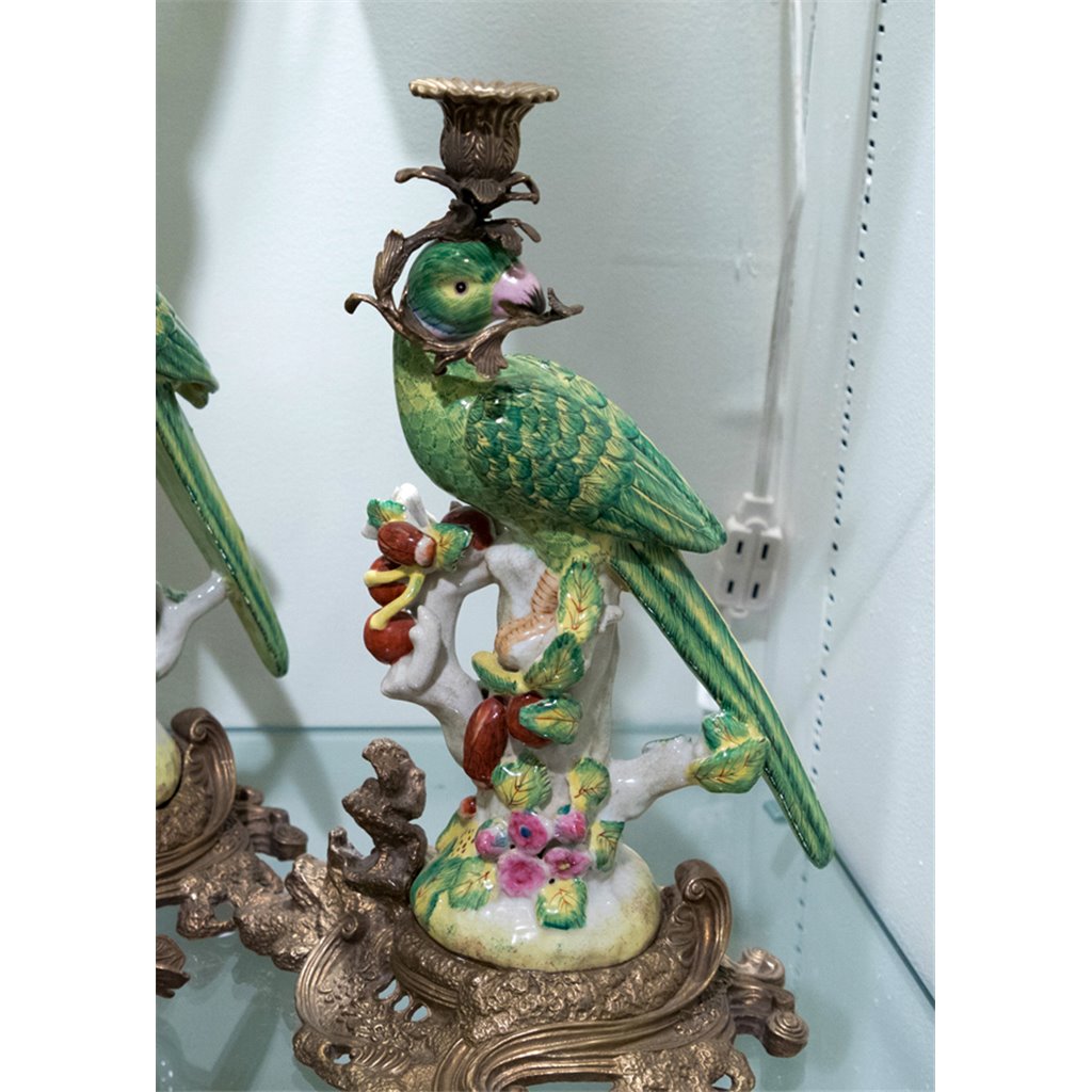 Danny's Fine Porcelain Home Decor Danny's Fine Porcelain Porcelain Parrot Candlestick 13317