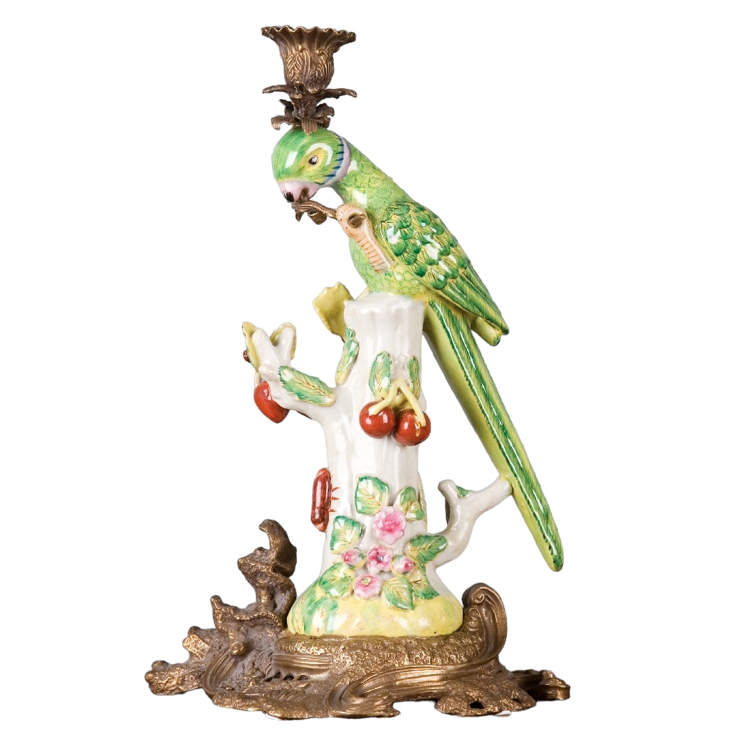 Danny's Fine Porcelain Home Decor Danny's Fine Porcelain Porcelain Parrot Candlestick 13318