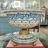 Danny's Fine Porcelain Home Decor Danny's Fine Porcelain Porcelain Pierced Pedestal Bowl with Bronze Ormolu - Blue Scroll