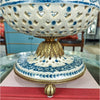 Danny's Fine Porcelain Home Decor Danny's Fine Porcelain Porcelain Pierced Pedestal Bowl with Bronze Ormolu - Blue Scroll