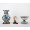 Danny's Fine Porcelain Home Decor Danny's Fine Porcelain Porcelain Pierced Pedestal Bowl with Bronze Ormolu - Blue Scroll