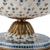 Danny's Fine Porcelain Home Decor Danny's Fine Porcelain Porcelain Pierced Pedestal Bowl with Bronze Ormolu - Blue Scroll