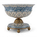 Danny's Fine Porcelain Home Decor Danny's Fine Porcelain Porcelain Pierced Pedestal Bowl with Bronze Ormolu - Blue Scroll