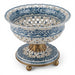 Danny's Fine Porcelain Home Decor Danny's Fine Porcelain Porcelain Pierced Pedestal Bowl with Bronze Ormolu - Blue Scroll