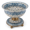 Danny's Fine Porcelain Home Decor Danny's Fine Porcelain Porcelain Pierced Pedestal Bowl with Bronze Ormolu - Blue Scroll