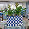 Danny's Fine Porcelain Home Decor Danny's Fine Porcelain PORCELAIN PLANTER- BLUE AND WHITE CHECKER 14275