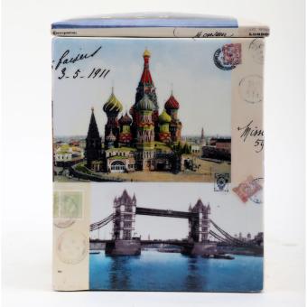 Danny's Fine Porcelain Home Decor Danny's Fine Porcelain Porcelain Rectangular Jar - Stamp [limited Edition] - CLOSEOUT SAMPLE SALE