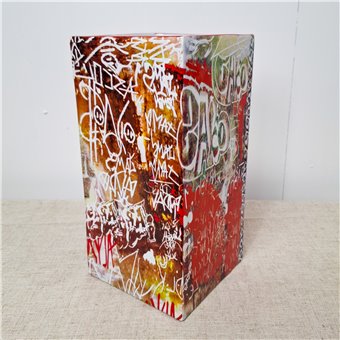 Danny's Fine Porcelain Home Decor Danny's Fine Porcelain Porcelain Rectangular Vase Grafitti [le] - H125 - CLOSEOUT SAMPLE SALE