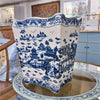 Danny's Fine Porcelain Home Decor Danny's Fine Porcelain Porcelain Rectangular Waste Bin In Blue Willow Pattern 14252