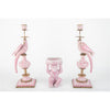 Danny's Fine Porcelain Home Decor Danny's Fine Porcelain Porcelain Right-Facing Parrot Candle Holder with Ormolu-Pink Floral