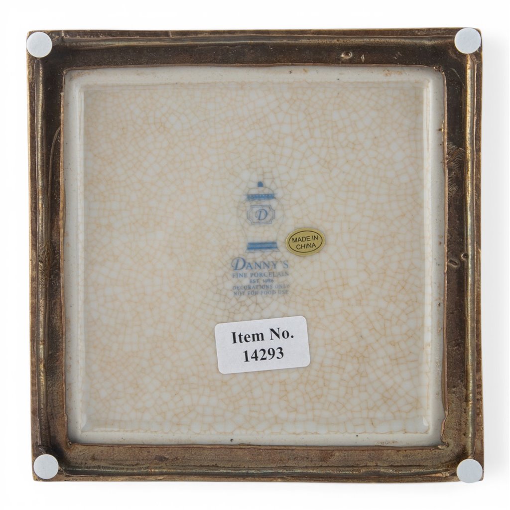 Danny's Fine Porcelain Home Decor Danny's Fine Porcelain Porcelain Right-Facing Parrot Candle Holder with Ormolu-Pink Floral
