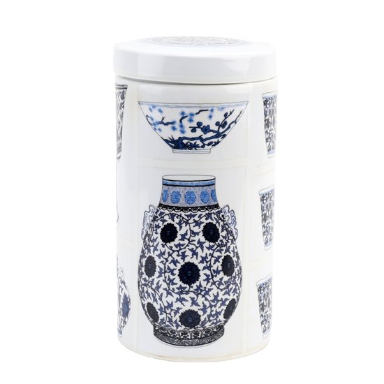 Danny's Fine Porcelain Home Decor Danny's Fine Porcelain Porcelain Round Box - White Background Blue and White Vases Print [limited Edition] - CLOSEOUT SAMPLE SALE