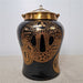 Danny's Fine Porcelain Home Decor Danny's Fine Porcelain Porcelain Round Jar Black and Gold with Bronze Ormolu – A141 - CLOSEOUT