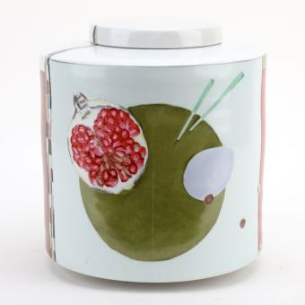 Danny's Fine Porcelain Home Decor Danny's Fine Porcelain Porcelain Round Jar - Garden Two [limited - CLOSEOUT SAMPLE SALE