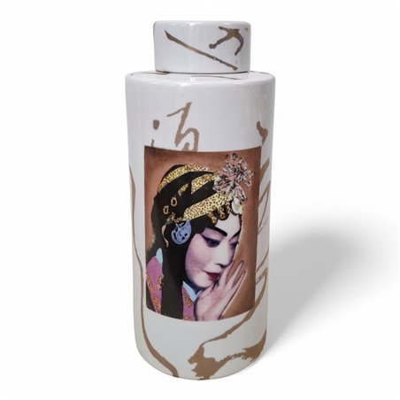 Danny's Fine Porcelain Home Decor Danny's Fine Porcelain Porcelain Round Jar Portrait Iii - B876 - CLOSEOUT SAMPLE SALE
