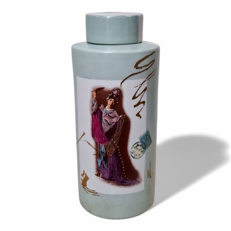 Danny's Fine Porcelain Home Decor Danny's Fine Porcelain Porcelain Round Jar Portrait Iii - CLOSEOUT SAMPLE SALE