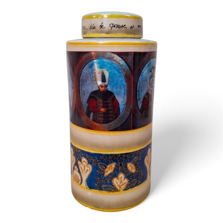 Danny's Fine Porcelain Home Decor Danny's Fine Porcelain Porcelain Round Jar Portrait V - B809 - CLOSEOUT SAMPLE SALE