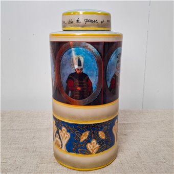 Danny's Fine Porcelain Home Decor Danny's Fine Porcelain Porcelain Round Jar Portrait V - B809 - CLOSEOUT SAMPLE SALE