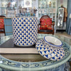 Danny's Fine Porcelain Home Decor Danny's Fine Porcelain Porcelain Round Tissue Box-Blue Fishnet