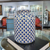 Danny's Fine Porcelain Home Decor Danny's Fine Porcelain Porcelain Round Tissue Box-Blue Fishnet