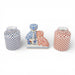 Danny's Fine Porcelain Home Decor Danny's Fine Porcelain Porcelain Round Tissue Box-Blue Fishnet