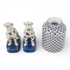 Danny's Fine Porcelain Home Decor Danny's Fine Porcelain Porcelain Round Tissue Box-Blue Fishnet