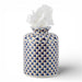 Danny's Fine Porcelain Home Decor Danny's Fine Porcelain Porcelain Round Tissue Box-Blue Fishnet