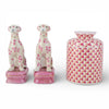 Danny's Fine Porcelain Home Decor Danny's Fine Porcelain Porcelain Round Tissue Box-Pink Fishnet