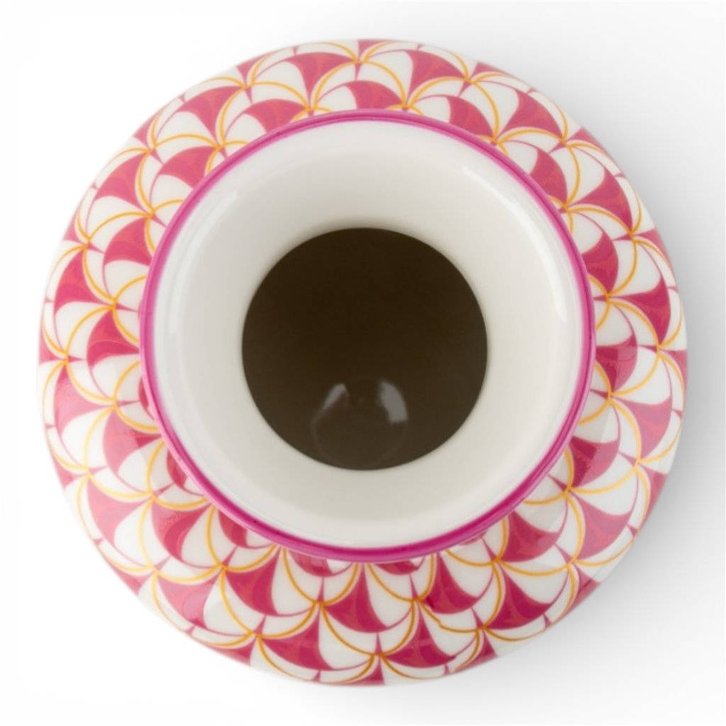 Danny's Fine Porcelain Home Decor Danny's Fine Porcelain Porcelain Round Tissue Box-Pink Fishnet