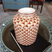 Danny's Fine Porcelain Home Decor Danny's Fine Porcelain Porcelain Round Tissue Box-Red Rust Fishnet
