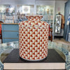 Danny's Fine Porcelain Home Decor Danny's Fine Porcelain Porcelain Round Tissue Box-Red Rust Fishnet