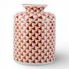 Danny's Fine Porcelain Home Decor Danny's Fine Porcelain Porcelain Round Tissue Box-Red Rust Fishnet