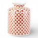 Danny's Fine Porcelain Home Decor Danny's Fine Porcelain Porcelain Round Tissue Box-Red Rust Fishnet