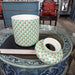 Danny's Fine Porcelain Home Decor Danny's Fine Porcelain Porcelain Round Tissue Box-Teal Fishnet