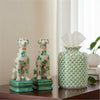 Danny's Fine Porcelain Home Decor Danny's Fine Porcelain Porcelain Round Tissue Box-Teal Fishnet