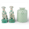 Danny's Fine Porcelain Home Decor Danny's Fine Porcelain Porcelain Round Tissue Box-Teal Fishnet