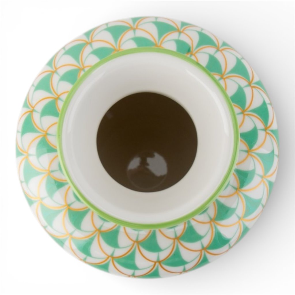 Danny's Fine Porcelain Home Decor Danny's Fine Porcelain Porcelain Round Tissue Box-Teal Fishnet