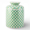 Danny's Fine Porcelain Home Decor Danny's Fine Porcelain Porcelain Round Tissue Box-Teal Fishnet