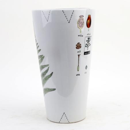 Danny's Fine Porcelain Home Decor Danny's Fine Porcelain Porcelain Round Vase Botanical Diagram - A412 - CLOSEOUT SAMPLE SALE