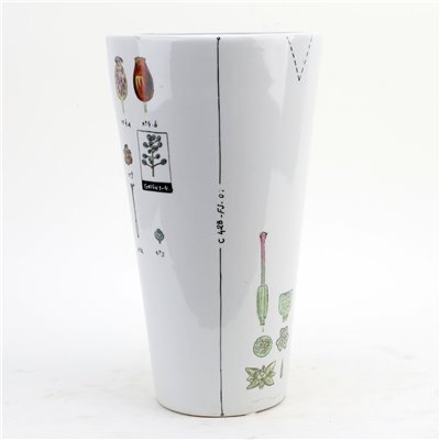Danny's Fine Porcelain Home Decor Danny's Fine Porcelain Porcelain Round Vase Botanical Diagram - A412 - CLOSEOUT SAMPLE SALE