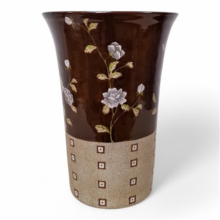 Danny's Fine Porcelain Home Decor Danny's Fine Porcelain Porcelain Round Vase Floral Print Ii - A142 - CLOSEOUT SAMPLE SALE