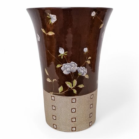 Danny's Fine Porcelain Home Decor Danny's Fine Porcelain Porcelain Round Vase Floral Print Ii - A142 - CLOSEOUT SAMPLE SALE