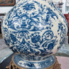 Danny's Fine Porcelain Home Decor Danny's Fine Porcelain Porcelain Round Vase with Bronze Ormolu - Blue Scroll