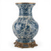 Danny's Fine Porcelain Home Decor Danny's Fine Porcelain Porcelain Round Vase with Bronze Ormolu - Blue Scroll