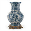 Danny's Fine Porcelain Home Decor Danny's Fine Porcelain Porcelain Round Vase with Bronze Ormolu - Blue Scroll