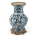 Danny's Fine Porcelain Home Decor Danny's Fine Porcelain Porcelain Round Vase with Bronze Ormolu - Blue Scroll
